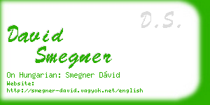 david smegner business card